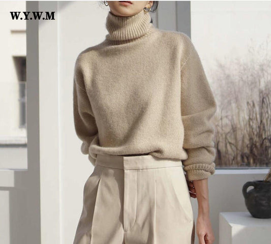 WYWM Cashmere Elegant Turtle Neck Women Sweater - HEPSIBAH SHOP