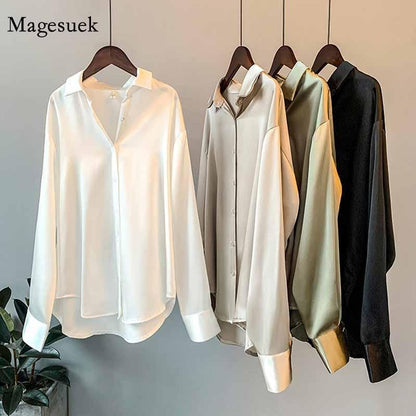 Silk Korean Office Ladies Elegant Shirt Blouse - HEPSIBAH SHOP