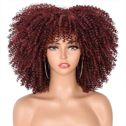 Short Afro Kinky Curly Wig With Bangs - HEPSIBAH SHOP