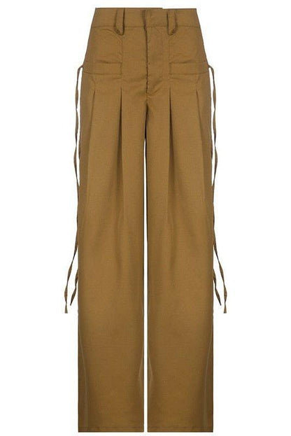 HEYounGIRL Shirring Casual Wide Leg Pants Women - HEPSIBAH SHOP