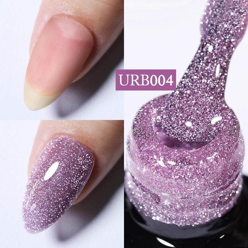 UR SUGAR 7ml Gold Glitter Gel Nail Polish Platinum Shining Mineral Sequins Soak Off UV LED Gel Nail Semi Permanent Manicure - HEPSIBAH SHOP