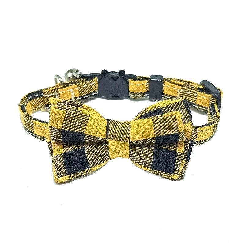 Pet Collar Cute Adjustable Plaid Cat Bow Tie - HEPSIBAH SHOP