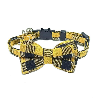 Pet Collar Cute Adjustable Plaid Cat Bow Tie - HEPSIBAH SHOP