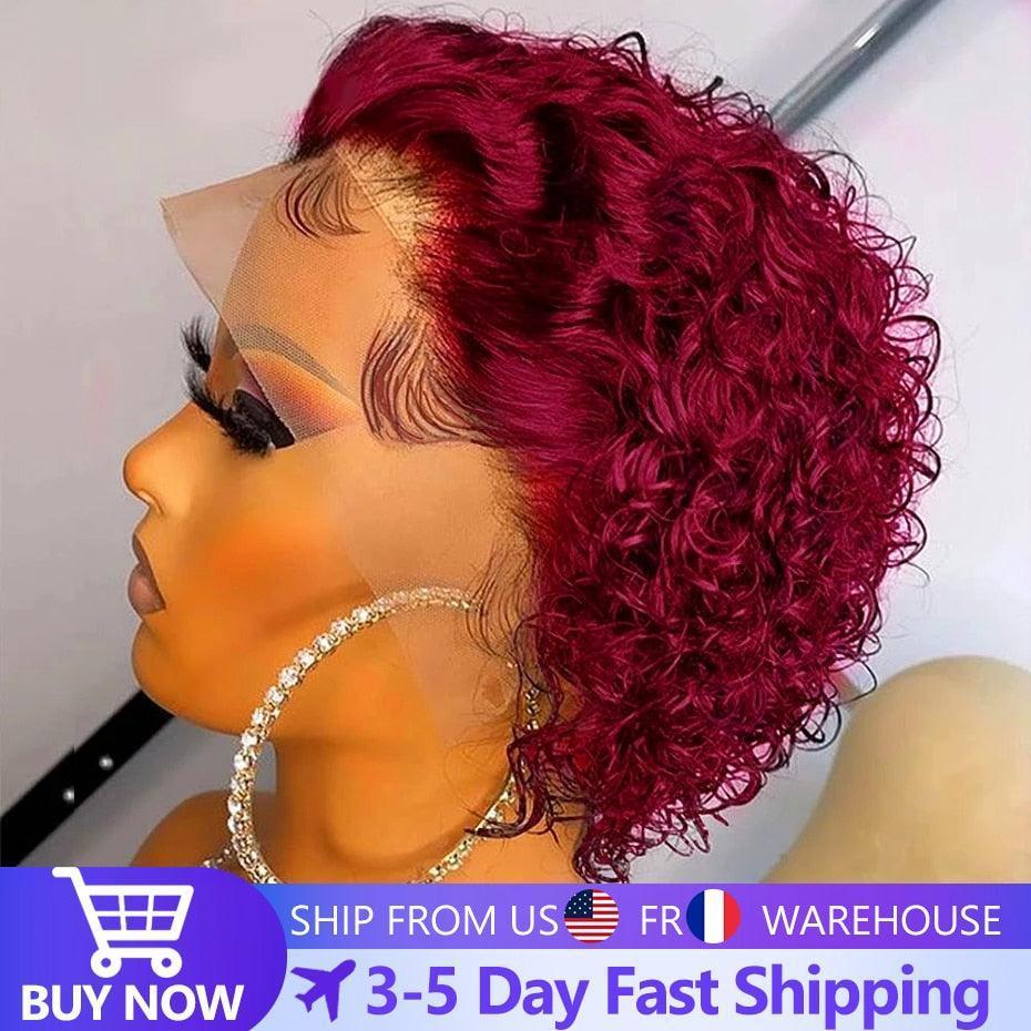 Pixie Cut Wig 99J Color Lace Wig - HEPSIBAH SHOP