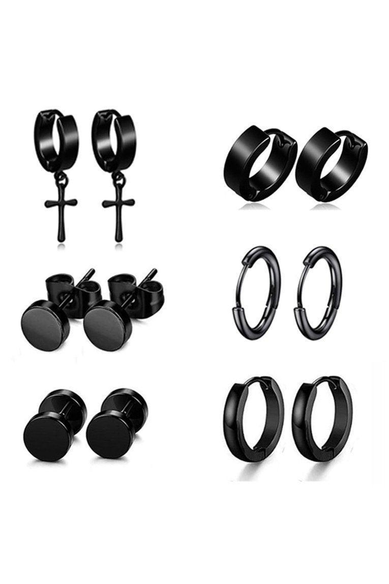 6 Pairs Black Earrings Set - HEPSIBAH SHOP