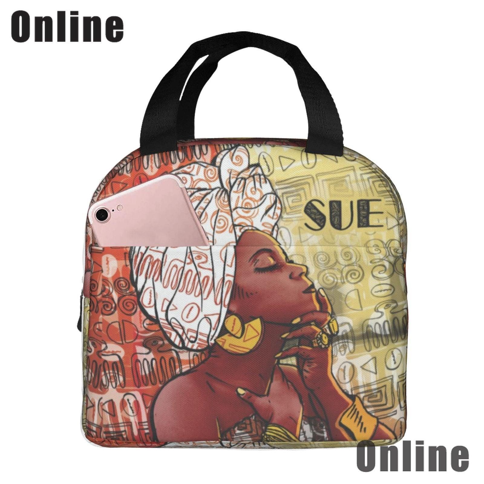 Black Queen African American Girl Lunch Bag - HEPSIBAH SHOP