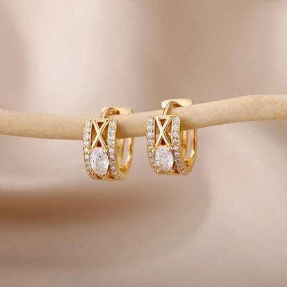 Heart Zircon Hoop Earrings for Women - HEPSIBAH SHOP