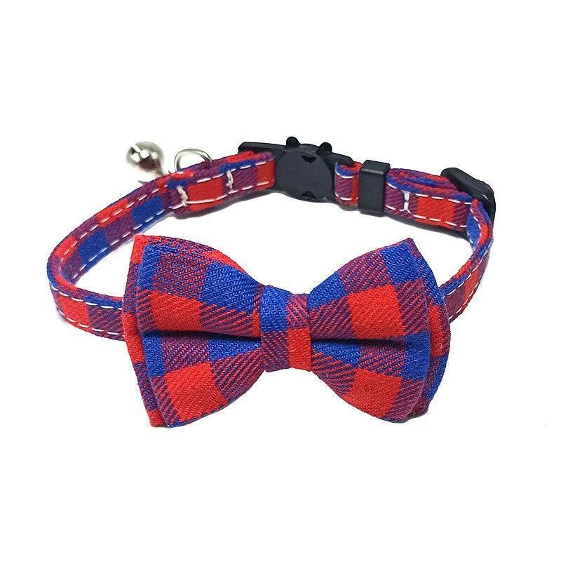 Pet Collar Cute Adjustable Plaid Cat Bow Tie - HEPSIBAH SHOP