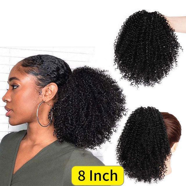 Synthetic Drawstring Puff Ponytail Afro Kinky Curly Hair Extension - HEPSIBAH SHOP