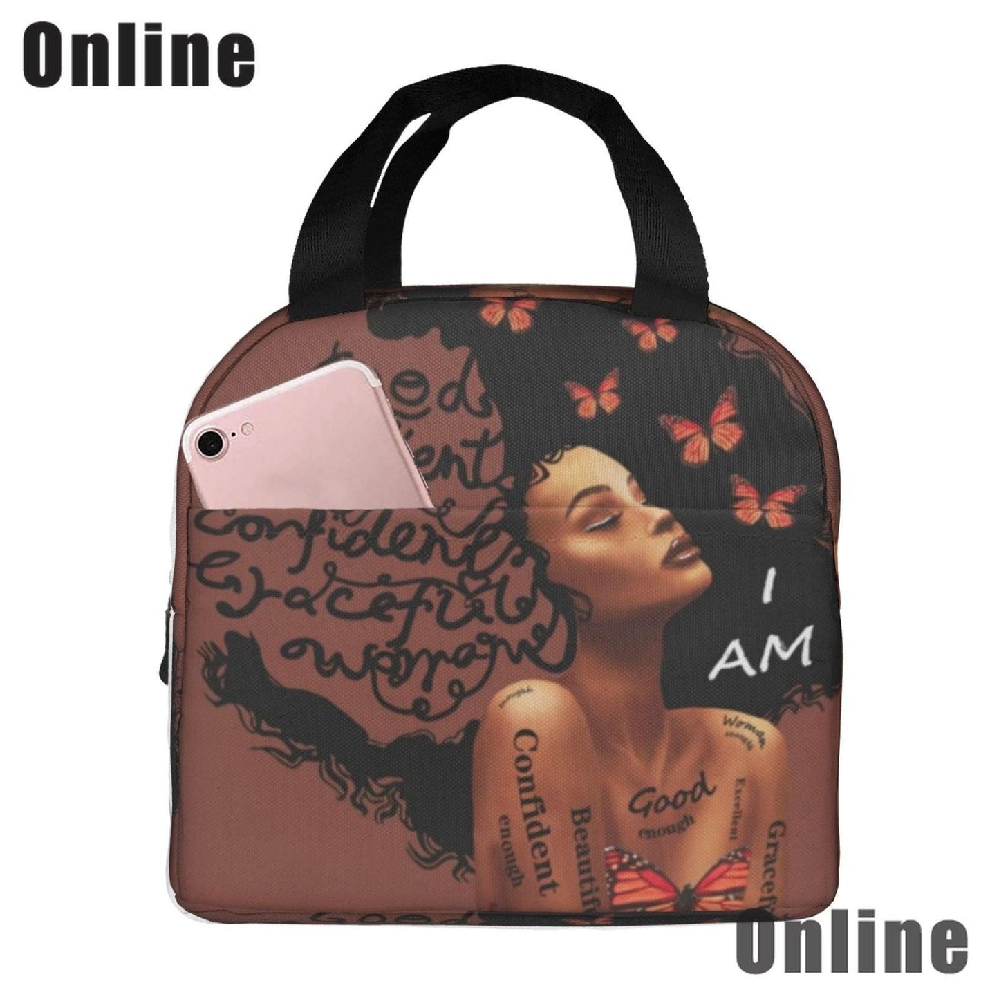 Black Queen African American Girl Lunch Bag - HEPSIBAH SHOP