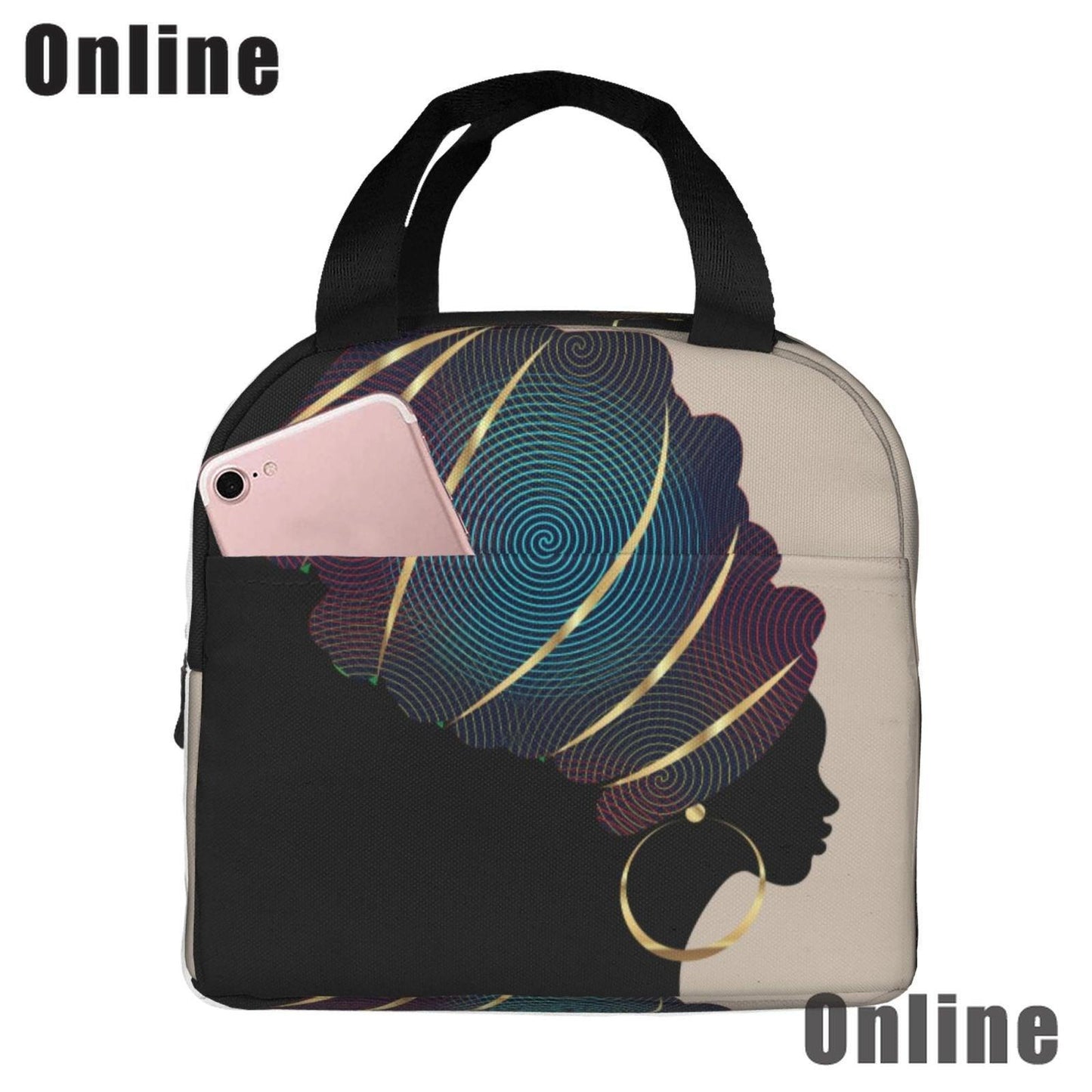 Black Queen African American Girl Lunch Bag - HEPSIBAH SHOP