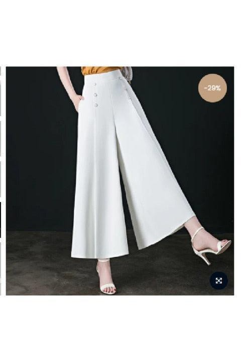 All-match Drape Button Bigfoot Nine Point Jilt Trousers Female - HEPSIBAH SHOP