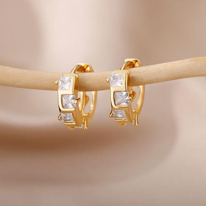 Heart Zircon Hoop Earrings for Women - HEPSIBAH SHOP