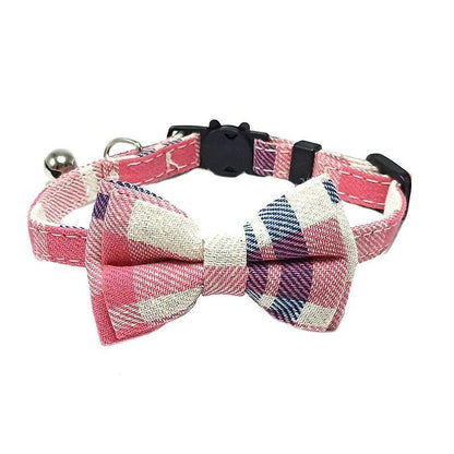 Pet Collar Cute Adjustable Plaid Cat Bow Tie - HEPSIBAH SHOP