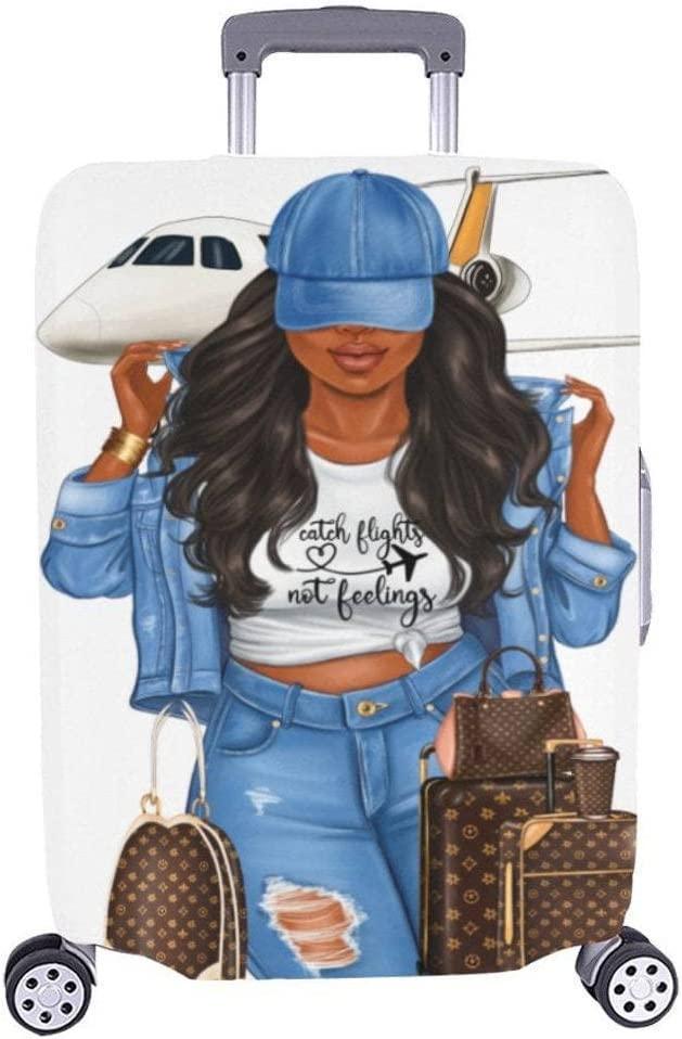 Black Woman Diva's Catch Flights Not Feelings Luggage Cover - HEPSIBAH SHOP