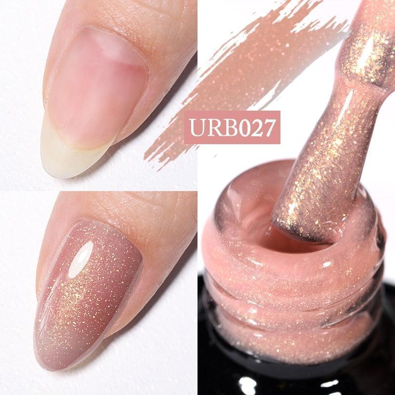 UR SUGAR 7ml Gold Glitter Gel Nail Polish Platinum Shining Mineral Sequins Soak Off UV LED Gel Nail Semi Permanent Manicure - HEPSIBAH SHOP