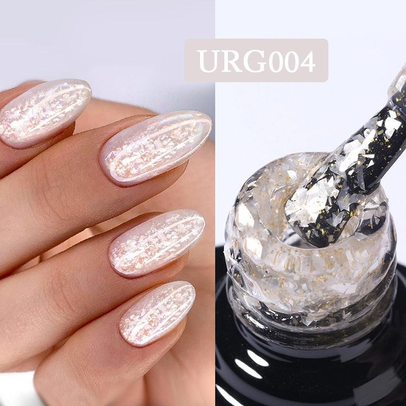 UR SUGAR 7ml Gold Glitter Gel Nail Polish Platinum Shining Mineral Sequins Soak Off UV LED Gel Nail Semi Permanent Manicure - HEPSIBAH SHOP