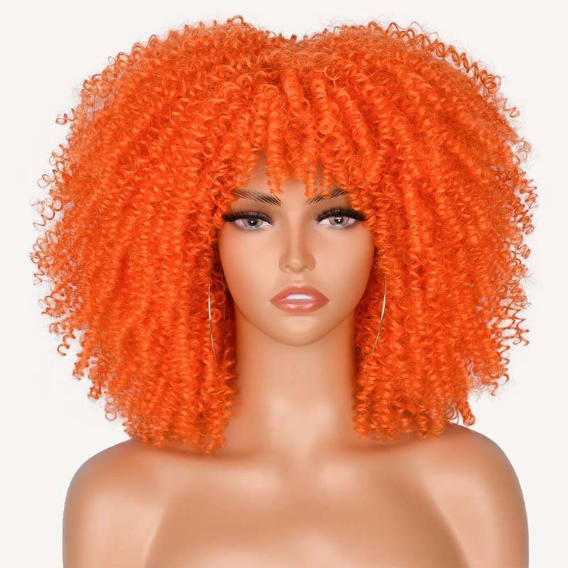 Short Afro Kinky Curly Wig With Bangs - HEPSIBAH SHOP