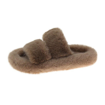 Women Fur Furry Slippers Soft Indoor Slides - HEPSIBAH SHOP