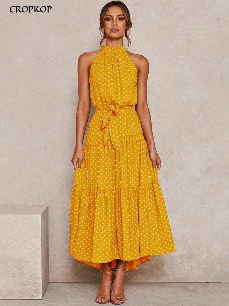 Summer Long Dress Polka Dot Casual - HEPSIBAH SHOP