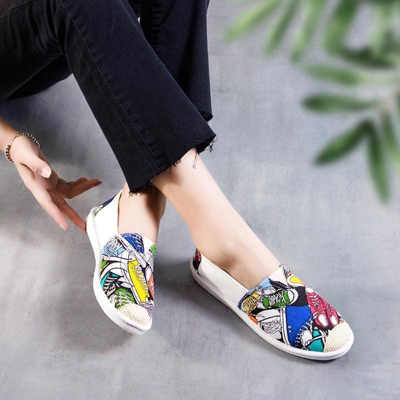 New Print Women Sneakers Slip On Light Mesh - HEPSIBAH SHOP