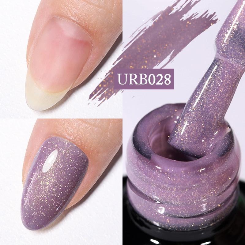 UR SUGAR 7ml Gold Glitter Gel Nail Polish Platinum Shining Mineral Sequins Soak Off UV LED Gel Nail Semi Permanent Manicure - HEPSIBAH SHOP