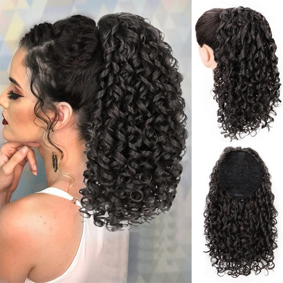 Synthetic Drawstring Puff Ponytail Afro Kinky Curly Hair Extension - HEPSIBAH SHOP