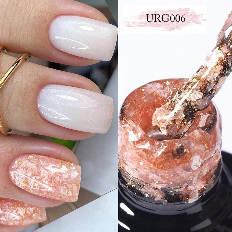 UR SUGAR 7ml Gold Glitter Gel Nail Polish Platinum Shining Mineral Sequins Soak Off UV LED Gel Nail Semi Permanent Manicure - HEPSIBAH SHOP