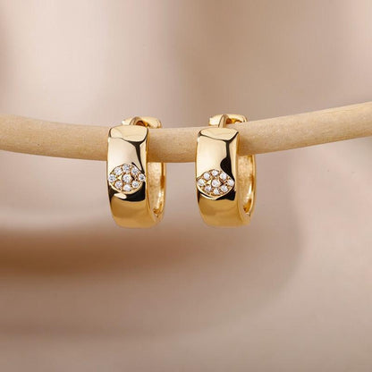 Heart Zircon Hoop Earrings for Women - HEPSIBAH SHOP