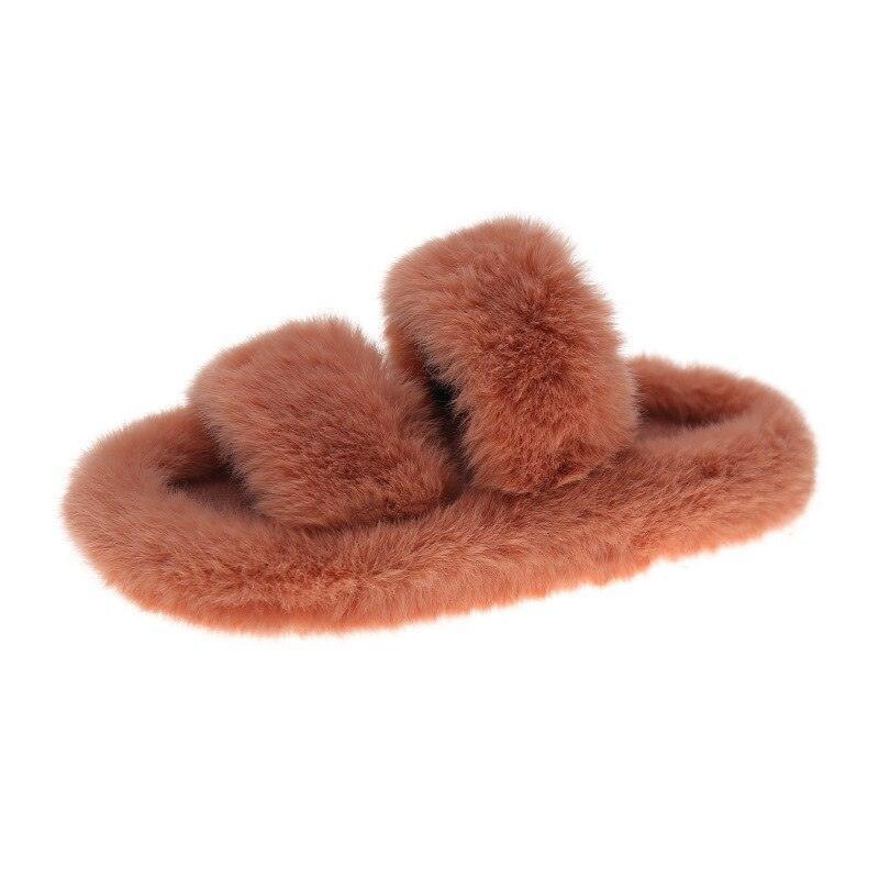 Women Fur Furry Slippers Soft Indoor Slides - HEPSIBAH SHOP