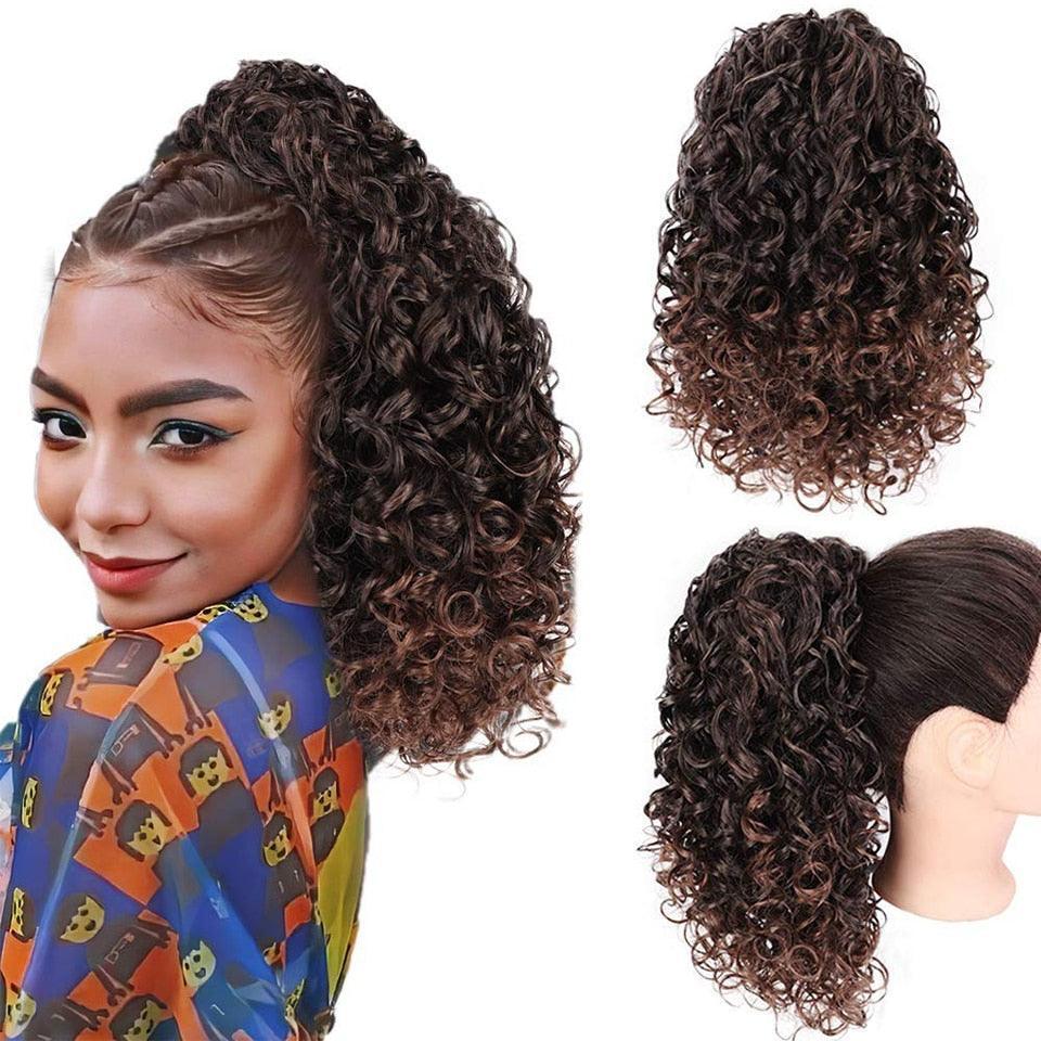 Synthetic Drawstring Puff Ponytail Afro Kinky Curly Hair Extension - HEPSIBAH SHOP