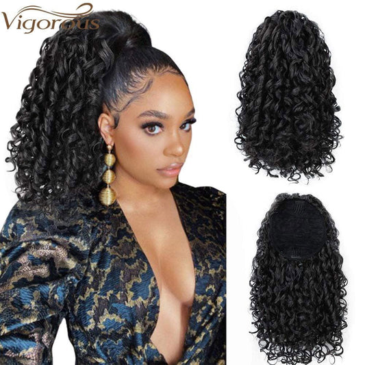 Synthetic Drawstring Puff Ponytail Afro Kinky Curly Hair Extension - HEPSIBAH SHOP