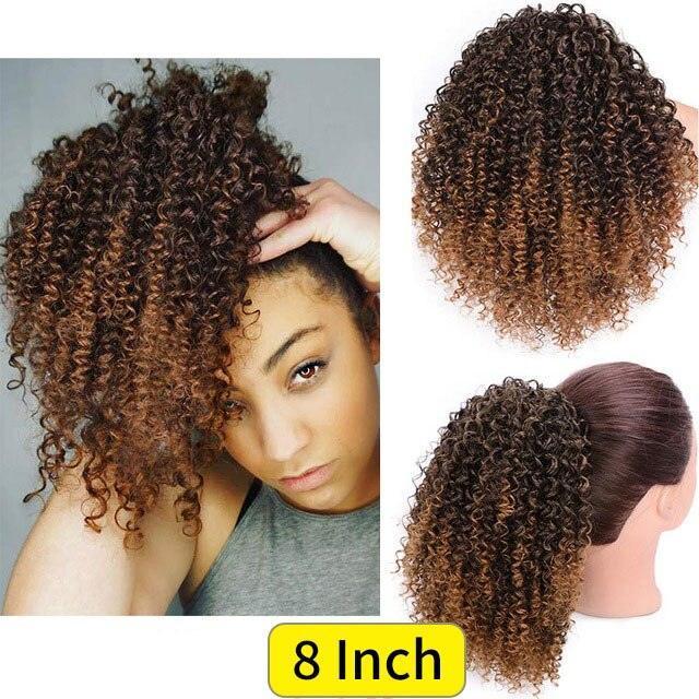 Synthetic Drawstring Puff Ponytail Afro Kinky Curly Hair Extension - HEPSIBAH SHOP