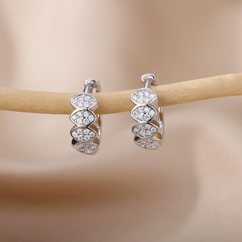 Heart Zircon Hoop Earrings for Women - HEPSIBAH SHOP