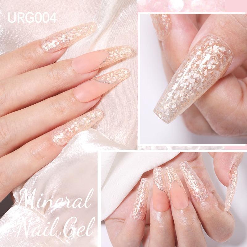 UR SUGAR 7ml Gold Glitter Gel Nail Polish Platinum Shining Mineral Sequins Soak Off UV LED Gel Nail Semi Permanent Manicure - HEPSIBAH SHOP