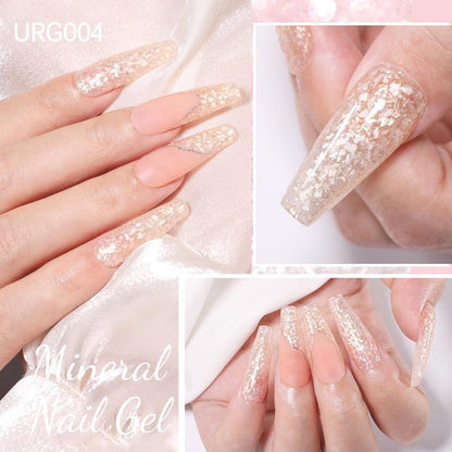 UR SUGAR 7ml Gold Glitter Gel Nail Polish Platinum Shining Mineral Sequins Soak Off UV LED Gel Nail Semi Permanent Manicure - HEPSIBAH SHOP