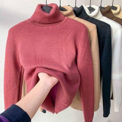 Turtle Neck Winter Sweater Women Elegant Thick Warm Female Knitted Pullover Loose Basic Knitwear Jumper Drop Shipping - HEPSIBAH SHOP