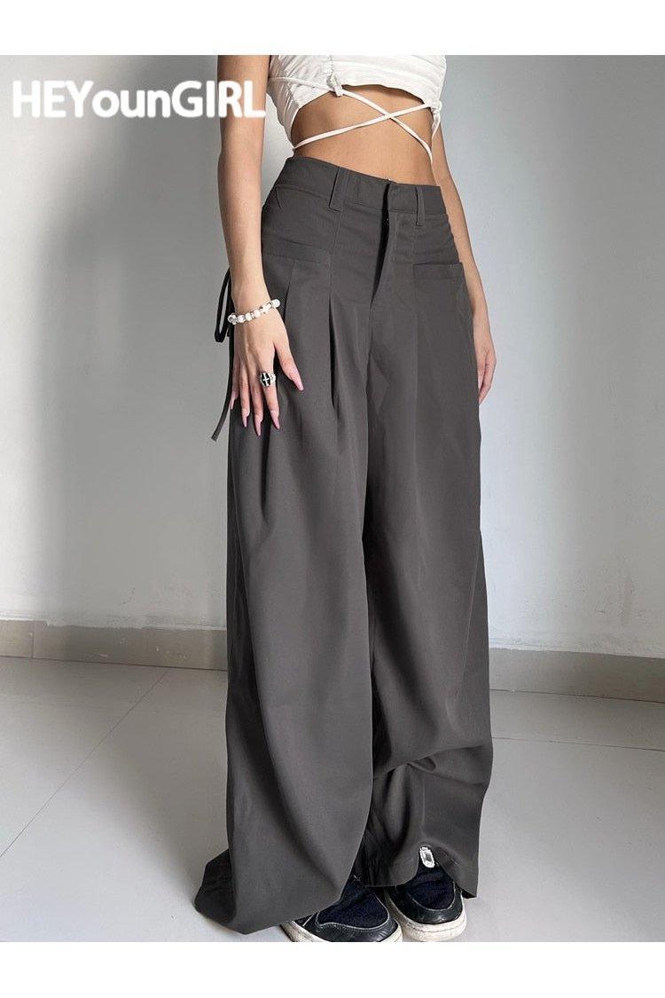 HEYounGIRL Shirring Casual Wide Leg Pants Women - HEPSIBAH SHOP