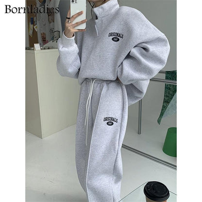 Bornladies Women Cotton Sweatshirt Suit Oversized Sets - HEPSIBAH SHOP