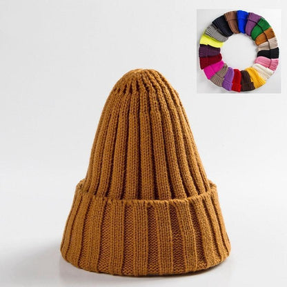 Unisex Hat Cotton Blends Solid Warm Soft HIP HOP Knitted Hats Men Winter Caps Women's Skullies Beanies For Girl Wholesale шляпа - HEPSIBAH SHOP