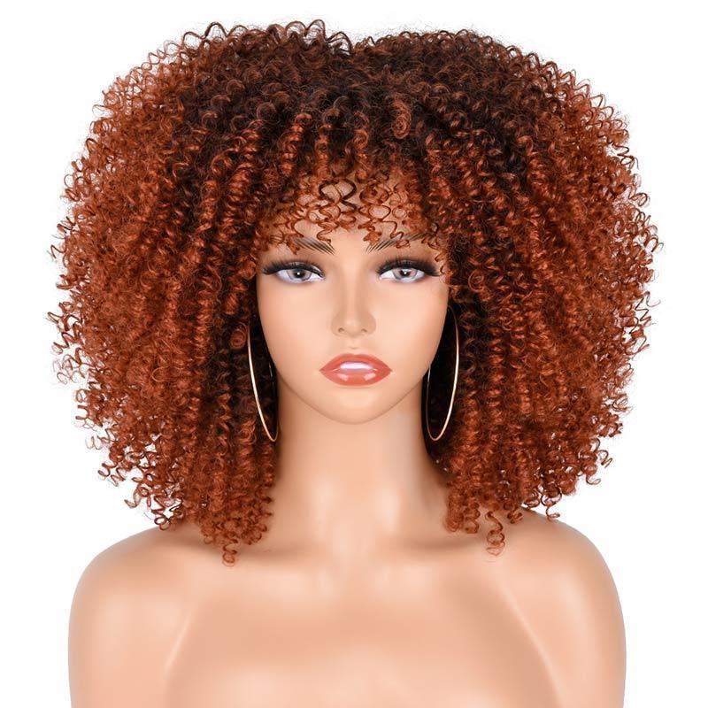 Short Afro Kinky Curly Wig With Bangs - HEPSIBAH SHOP