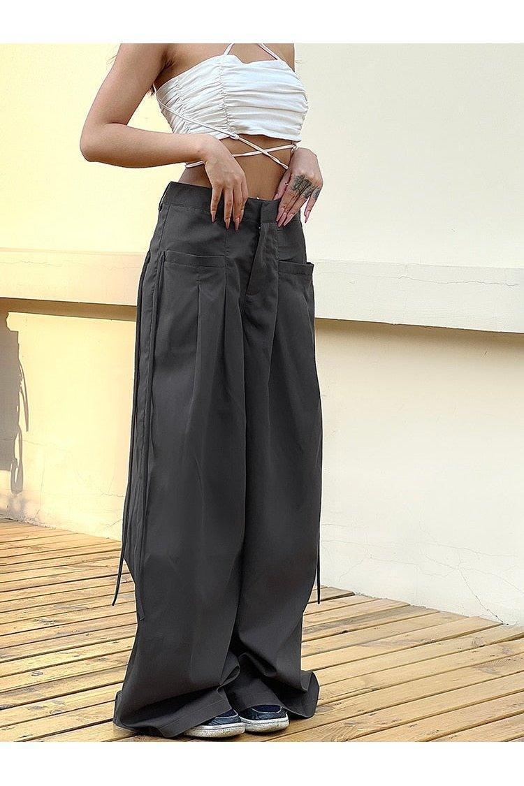 HEYounGIRL Shirring Casual Wide Leg Pants Women - HEPSIBAH SHOP