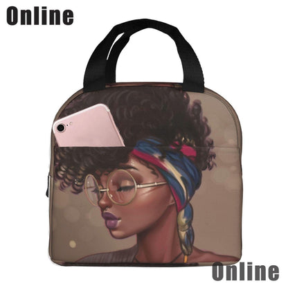 Black Queen African American Girl Lunch Bag - HEPSIBAH SHOP