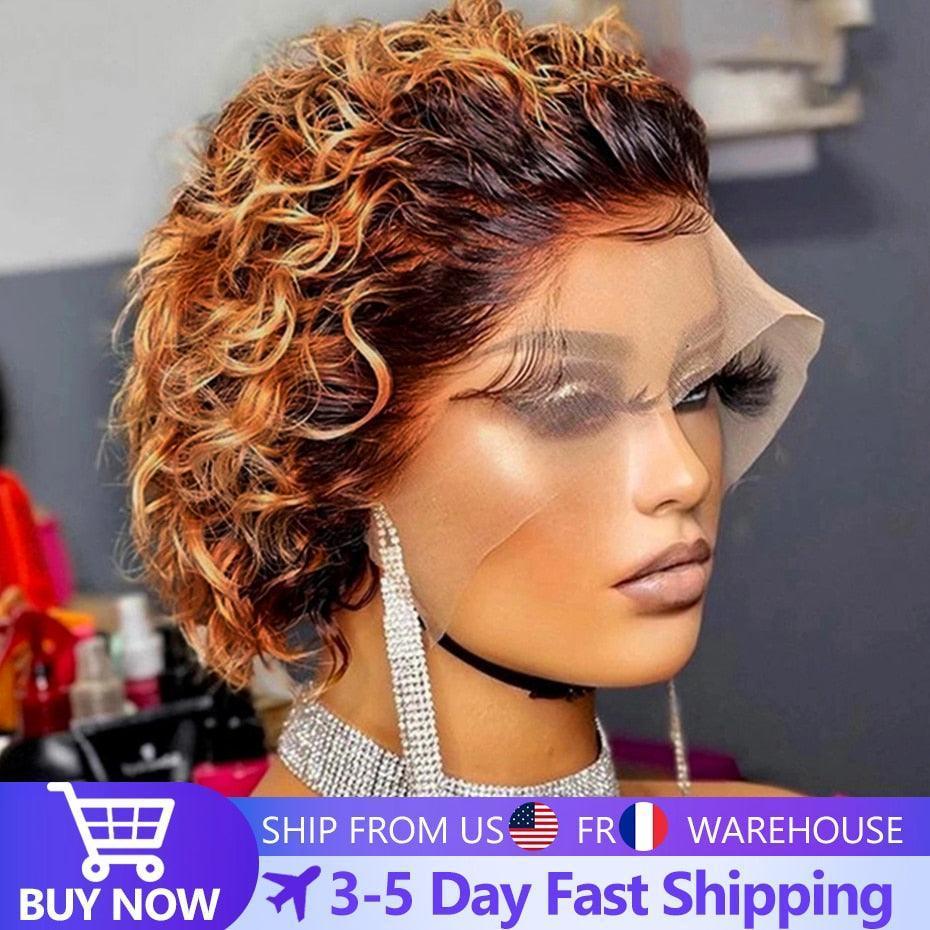 Pixie Cut Wig 99J Color Lace Wig - HEPSIBAH SHOP