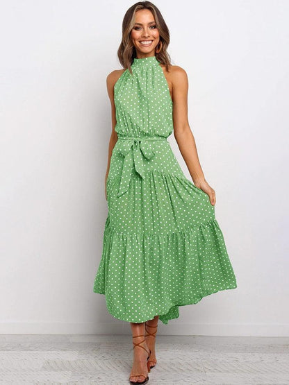 Summer Long Dress Polka Dot Casual - HEPSIBAH SHOP