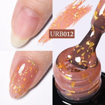 UR SUGAR 7ml Gold Glitter Gel Nail Polish Platinum Shining Mineral Sequins Soak Off UV LED Gel Nail Semi Permanent Manicure - HEPSIBAH SHOP