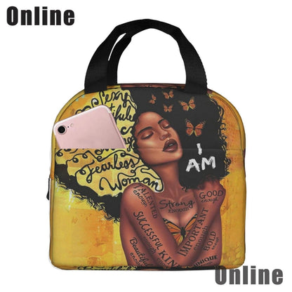 Black Queen African American Girl Lunch Bag - HEPSIBAH SHOP