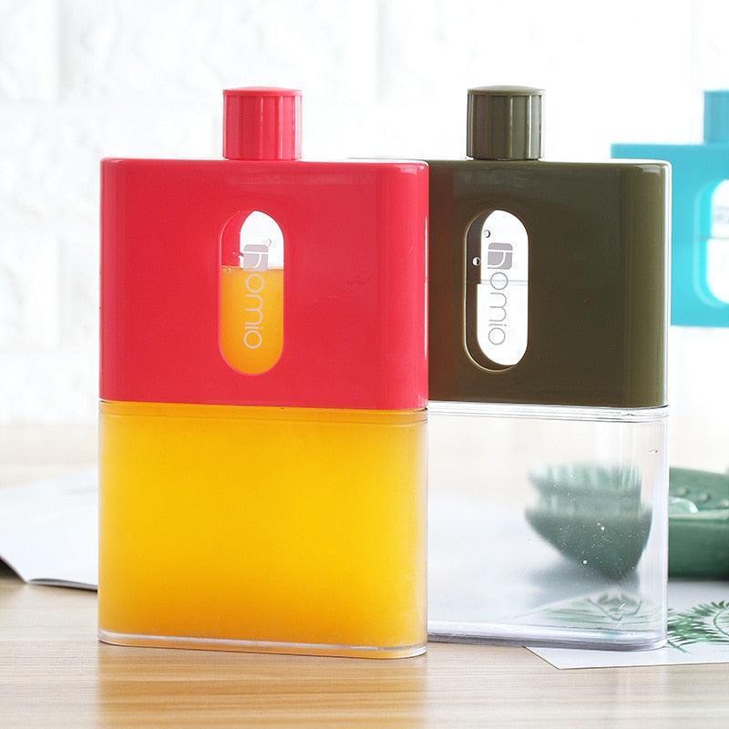 BPA FREE Travel Plastic Flat Water Bottle Flask 500ml - HEPSIBAH SHOP