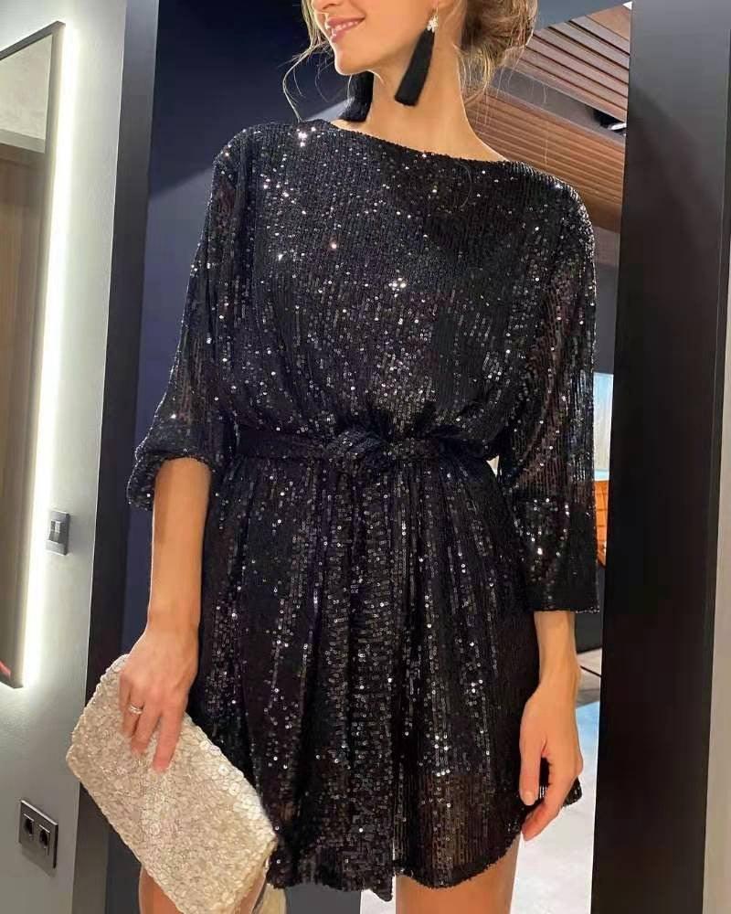 STYLISH LADY Glitter Sequined Dress - HEPSIBAH SHOP