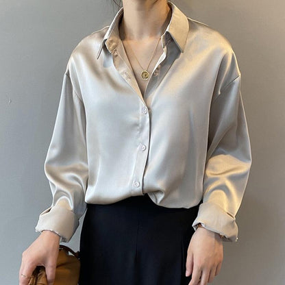 Silk Korean Office Ladies Elegant Shirt Blouse - HEPSIBAH SHOP